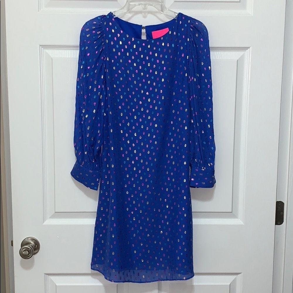 Lilly Pulitzer Maisel Silk Iris Blue Dress